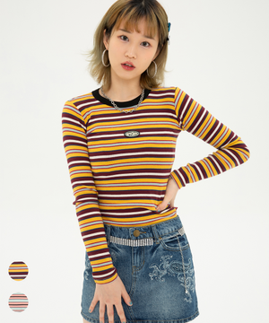 (W) AILEY LONG SLEEVE CROP (2 COLOR)