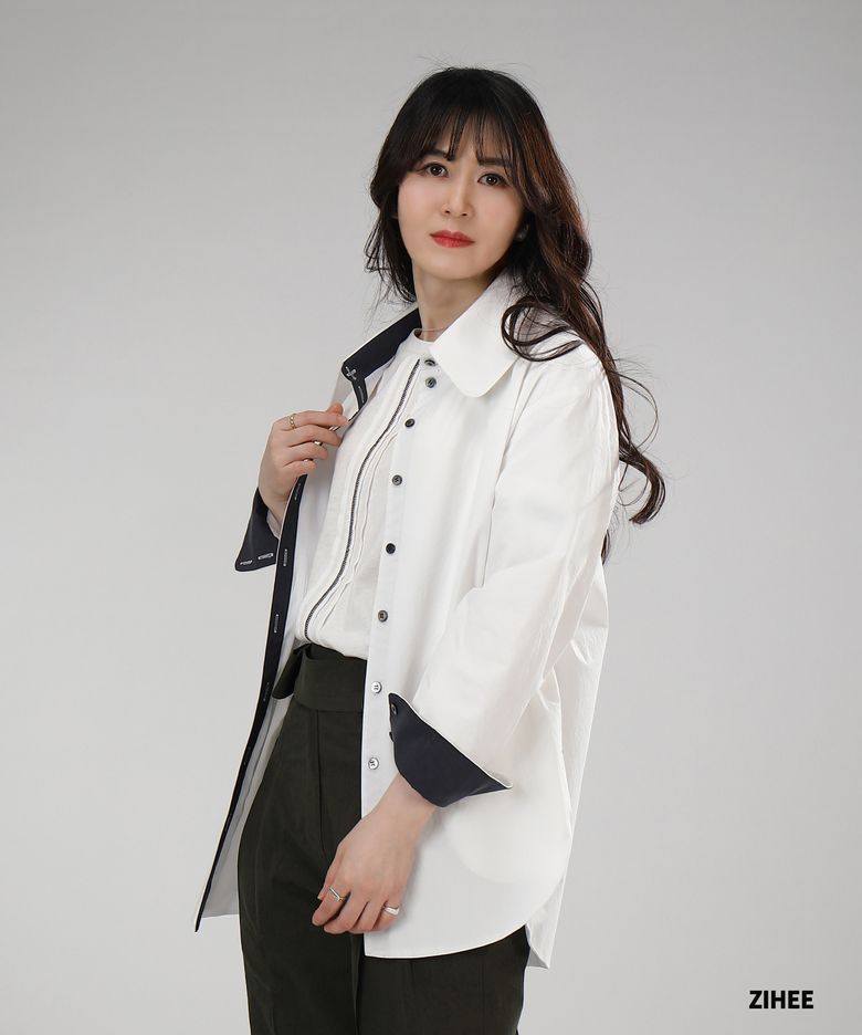 아이보리 럭셔리 클래식 셔츠형재킷