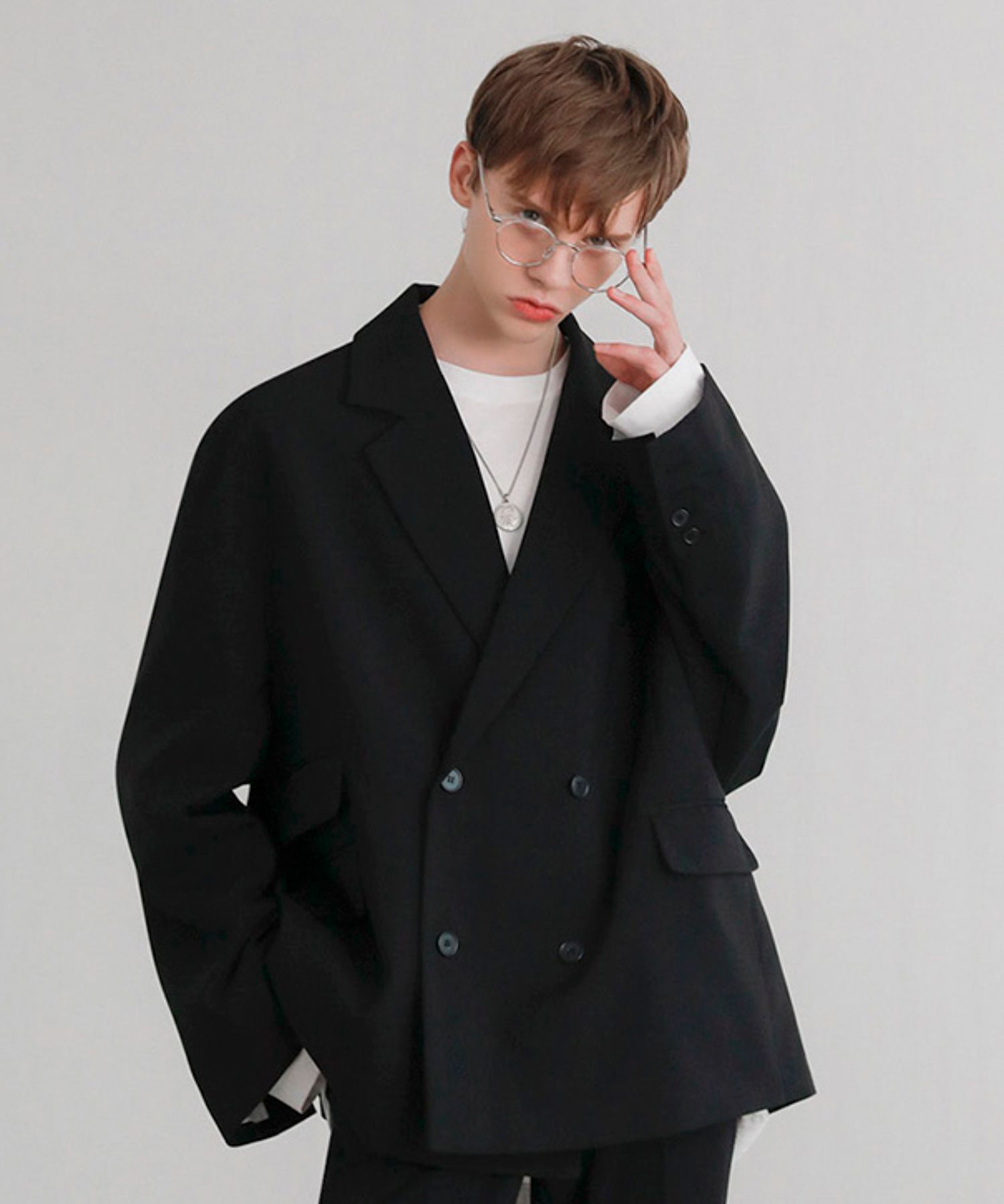 アウターその他 AVANDRESS Lemaire 4-button double check over blazer MUSINSA | AVANDRESS Lemaire 4 Button Double Over Blazer Black
