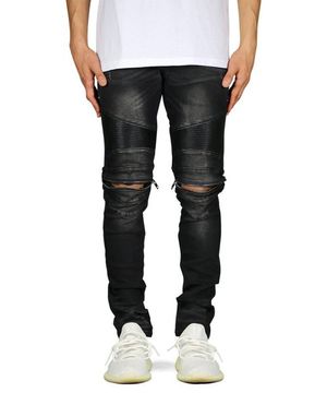 블랙 모토 지퍼 진