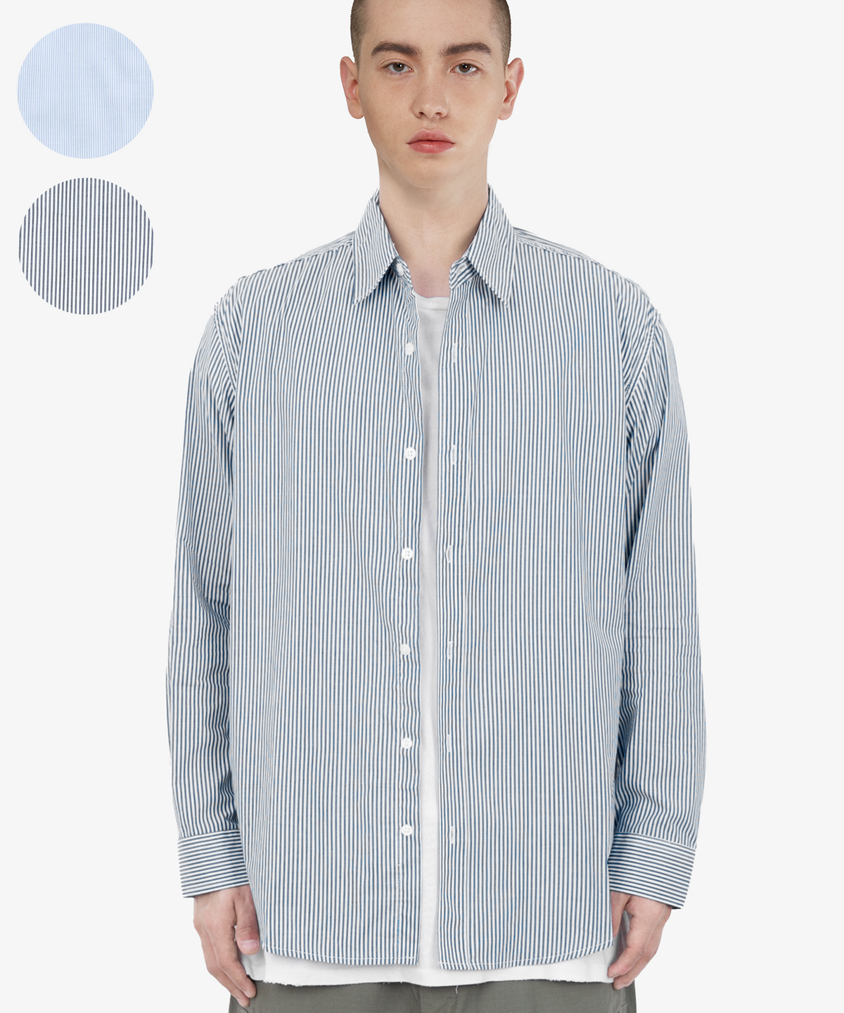 언더에어(UNDERAIR) OSCAR STRIPE SHIRTS (2 COLOR)