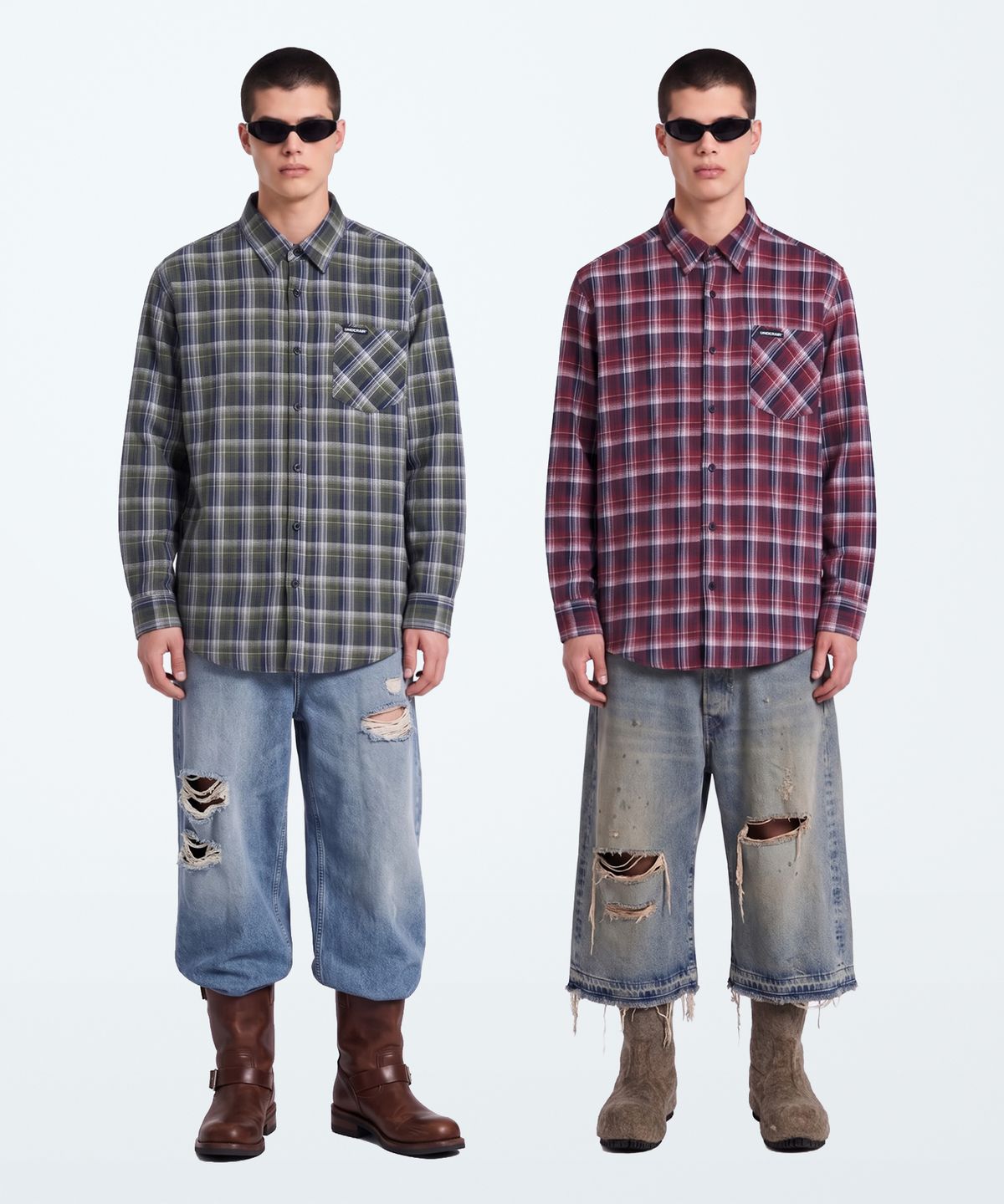 언더에어(UNDERAIR) [세미오버] OVER THE LIMIT CHECK SHIRTS (2 COLOR)