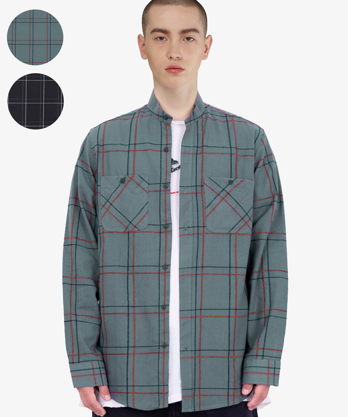 언더에어(UNDERAIR) [차이나카라] OVIS CHECK SHIRTS (2 COLOR)