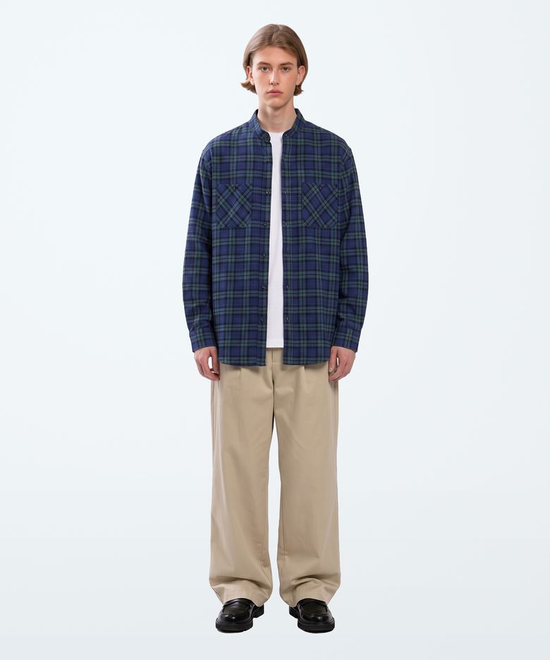 [차이나카라] UNDER EFFECT CHECK SHIRTS - NAVY
