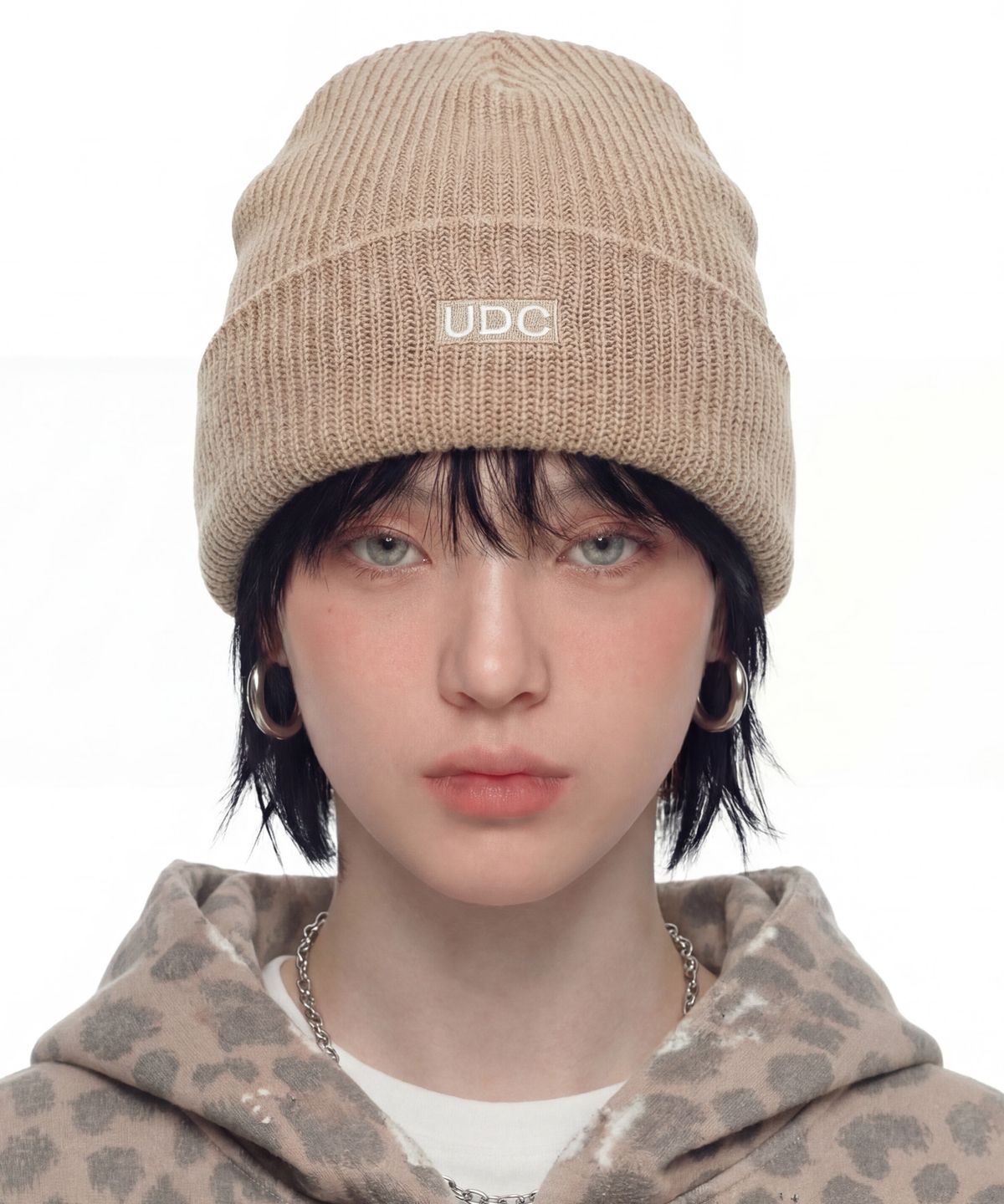 언더컨트롤(UNDERCONTROL) 루즈핏 비니 BEANIE / LONG TAIL / BOX LOGO / F OATMEAL