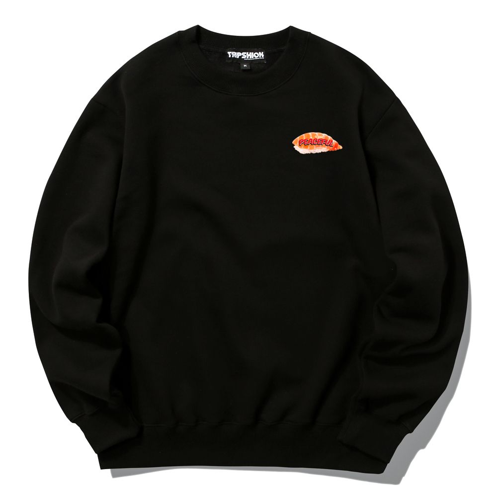 TRIPSHION SHIRMP SUSHI スウェット 3colors MUSINSA | TRIPSHION SHIRMP SUSHI Crew Neck - Black