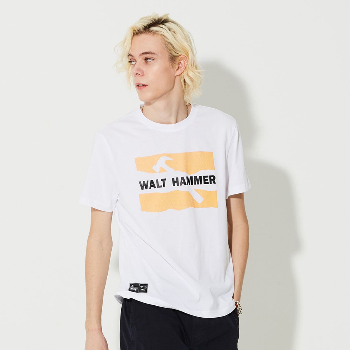 월트해머(WALT HAMMER) 해머스퀘어 티셔츠1202TS101 화이트