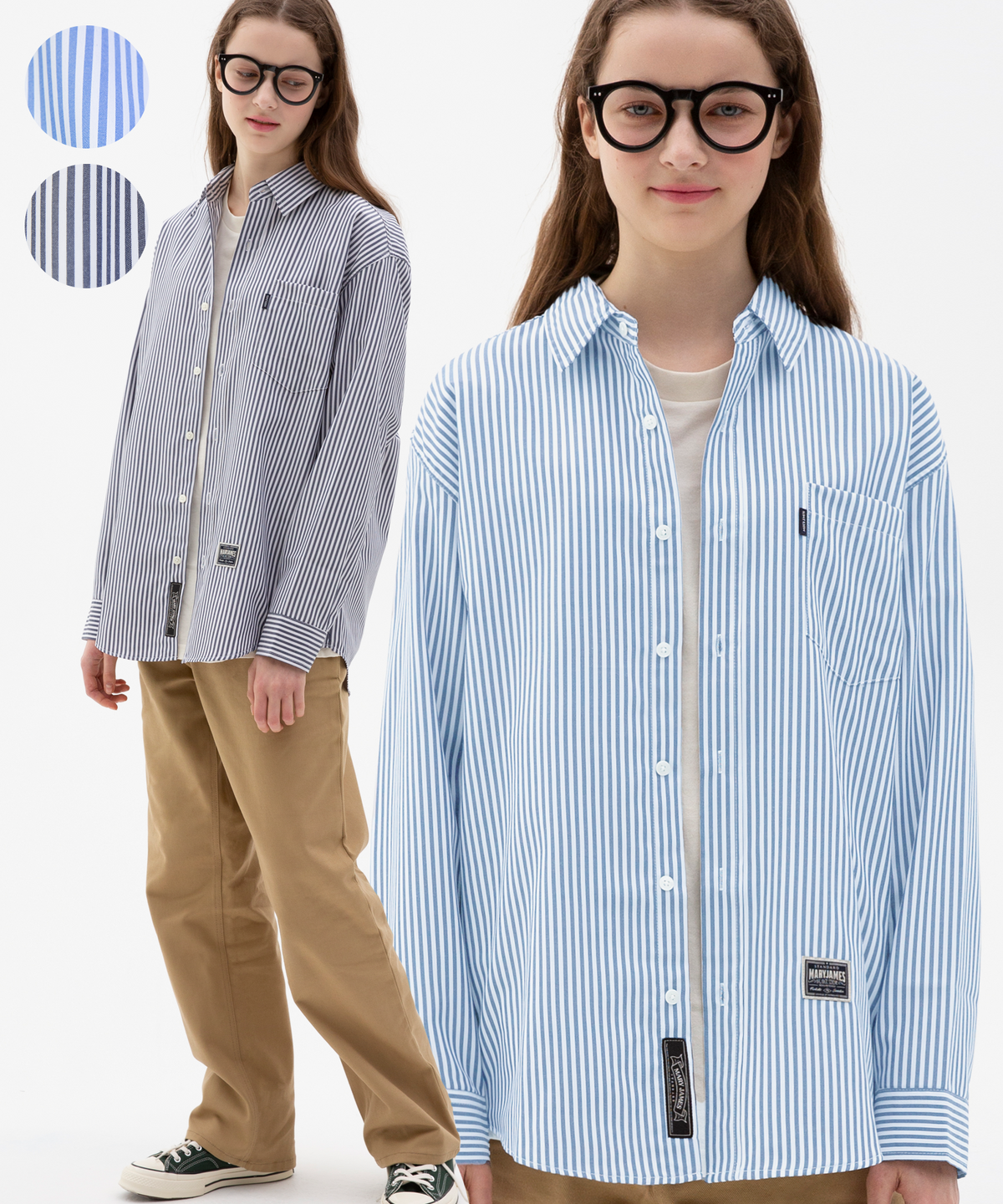 메리제임스(MARYJAMES) [남녀공용] CALICI STRIPE SHIRTS (2 COLOR)