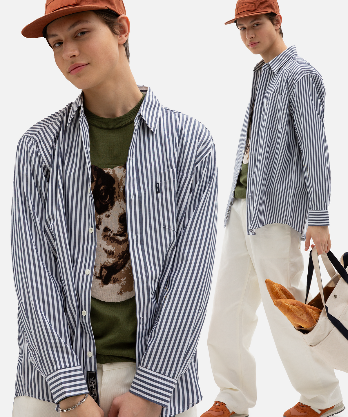 메리제임스(MARYJAMES) DALDI STRIPE SHIRTS - NAVY