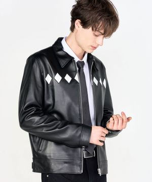 [램스킨] 다이아몬드 싱글 라이더 자켓_020