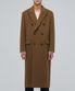 캐시미어 블렌드 대디 숄더 더블 롱 코트 [탠 브라운]