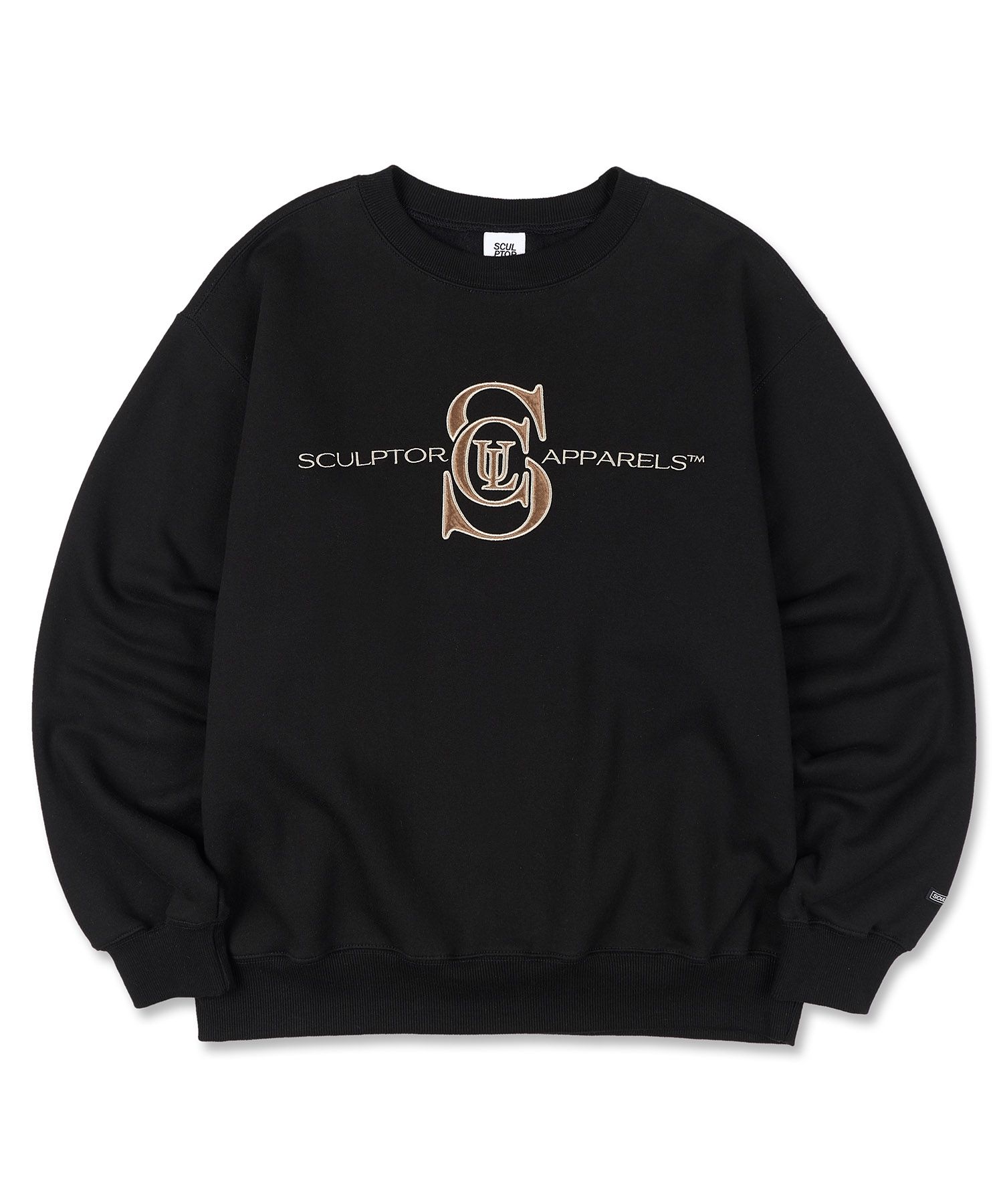 高い素材 SCULPTOR | MUSINSA Satin Black Sweatshirt Applique トップス