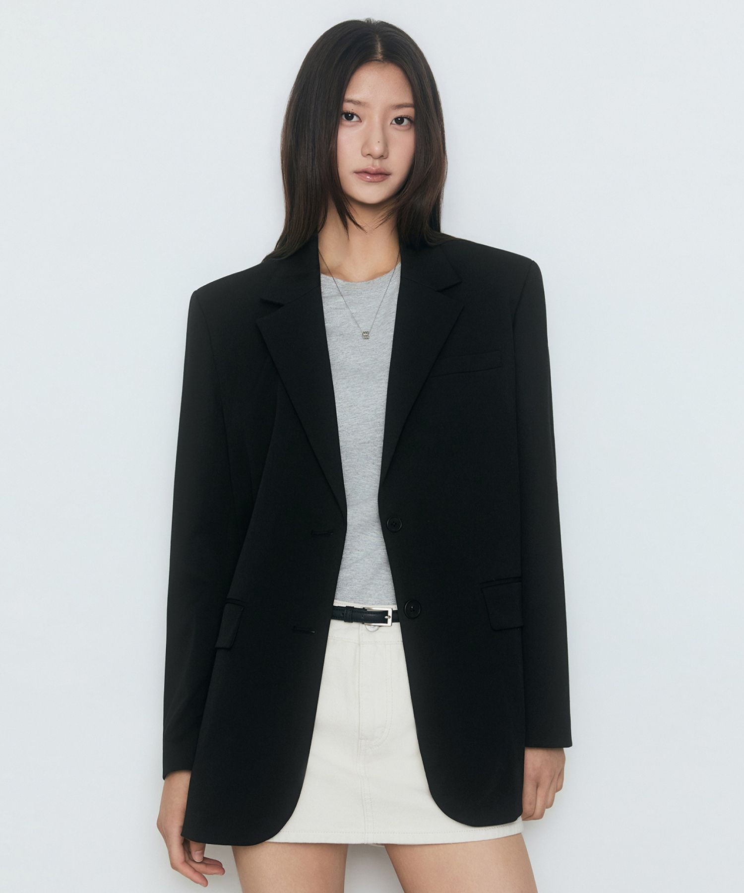 Anna Double Long Coat BLACK source detail 79
