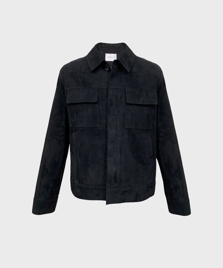 SUEDE LEATHER JACKET (BLACK)