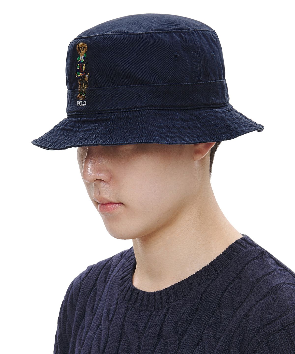폴로 랄프 로렌(POLO RALPH LAUREN) 코튼 치노 버킷 햇  - 네이비