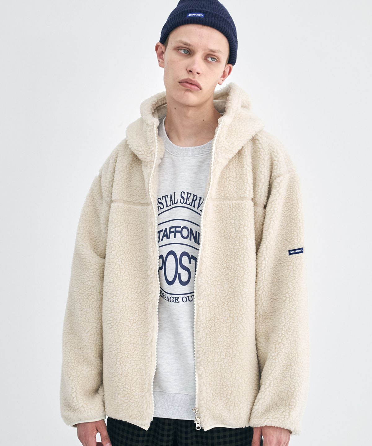 스텝온리(STAFFONLY) STEADY FLEECE JACKET (IVORY)