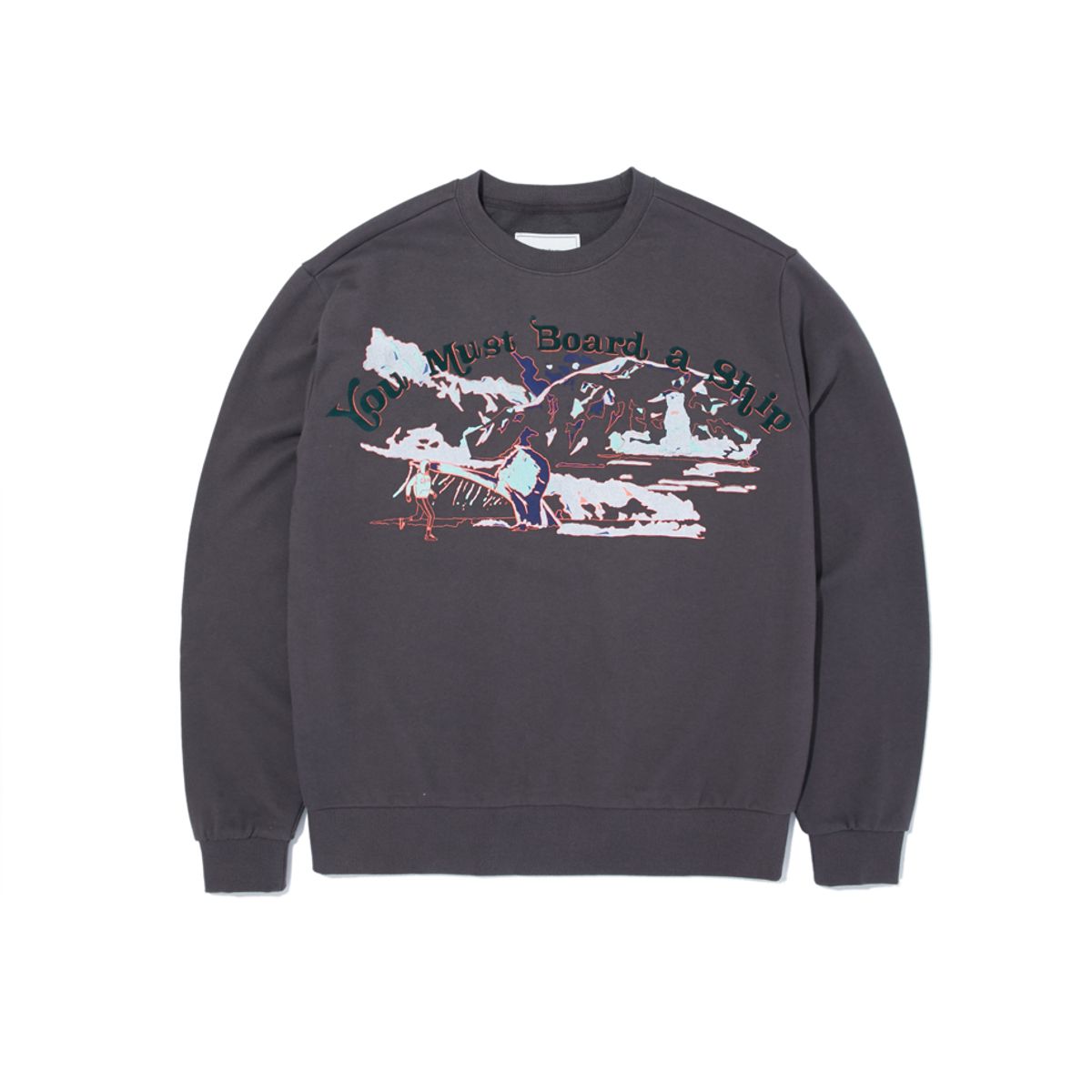 브라이언베리(BRIAN BERRY) YOU MUST BOARD A SHIP SWEAT SHIRT_DEEP GREY