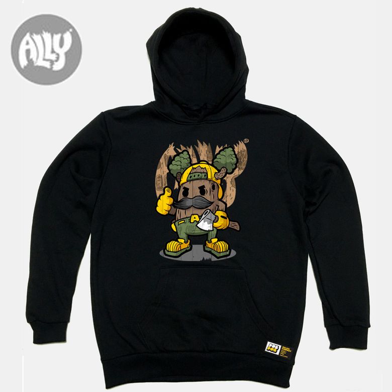 ALLY_HOODY_09 숲속의 mtb 바이커 사슴 엘리 자전거 캠핑  백패킹 사슴 캐릭터 그래픽 디자인 후디 후드티
