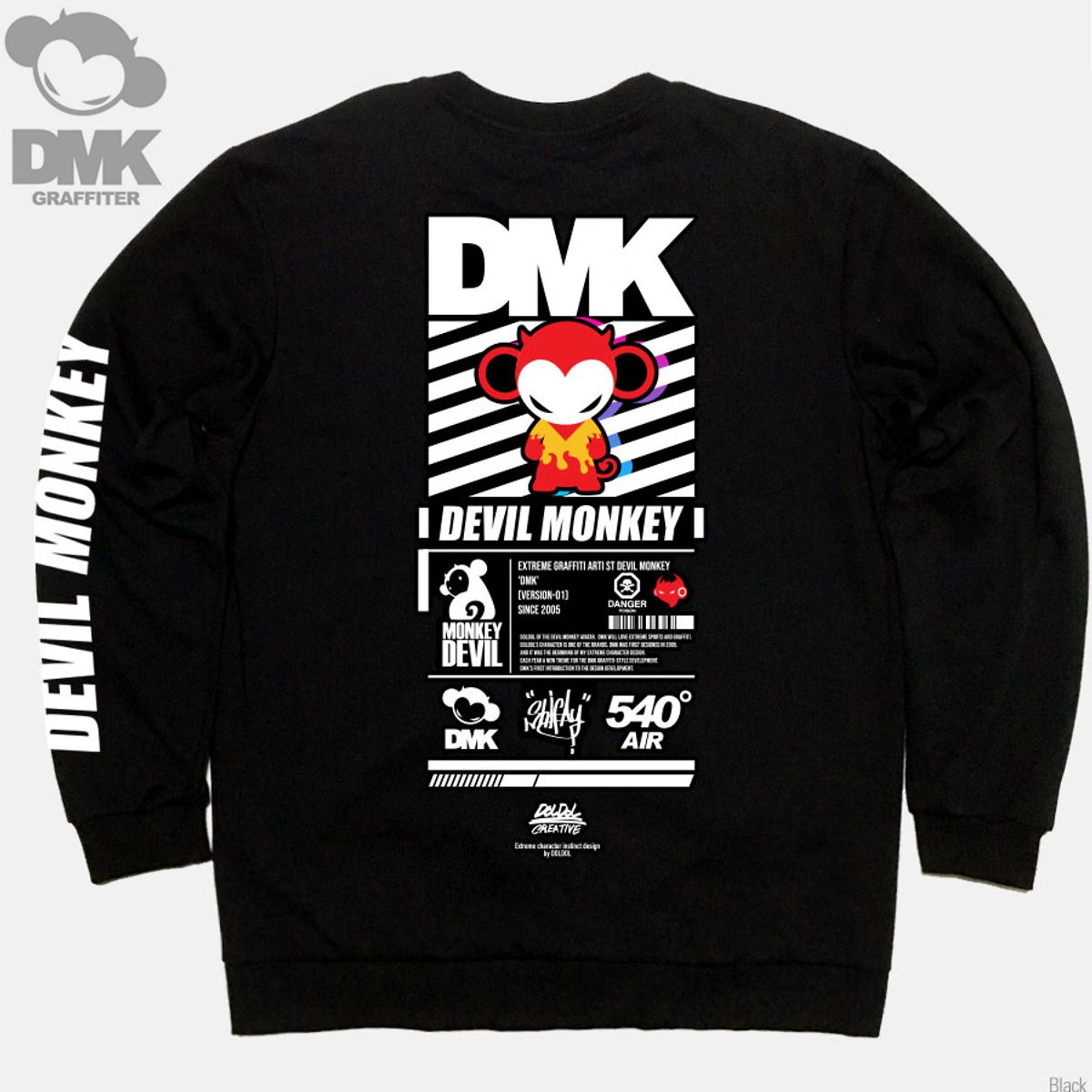 돌돌(DOLDOL) DMK_MTM_31 그래피티 아티스트 데 빌몽키 DMK 익스트림 캐릭터 그래픽 그래피티  맨투맨 긴팔티 긴팔