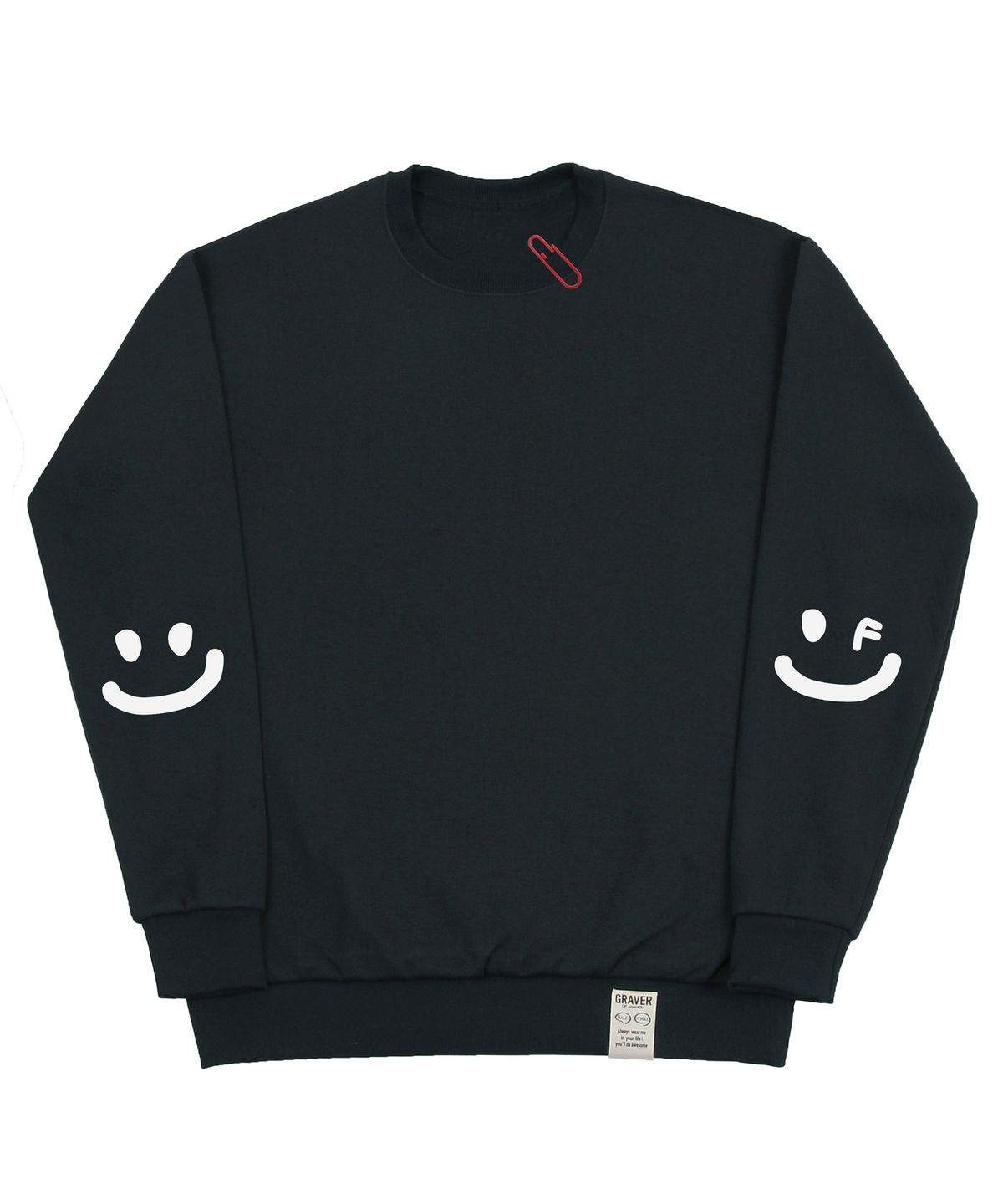 그레이버(GRAVER) [UNISEX]엘보우 스마일드로잉 맨투맨_차콜