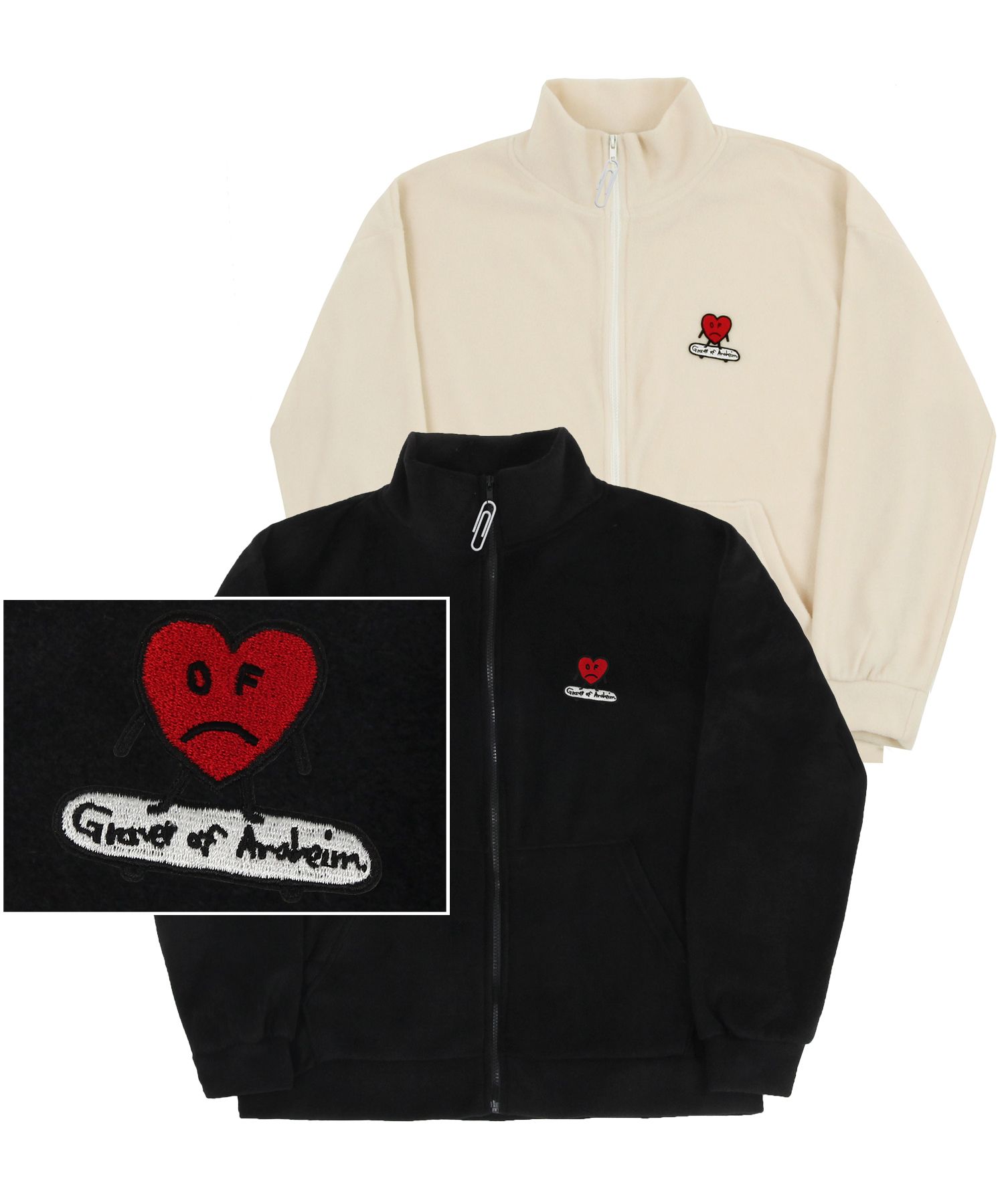 MUSINSA | GRAVER [UNISEX] HEART BOARD EMBROIDERED WHITE CLIP