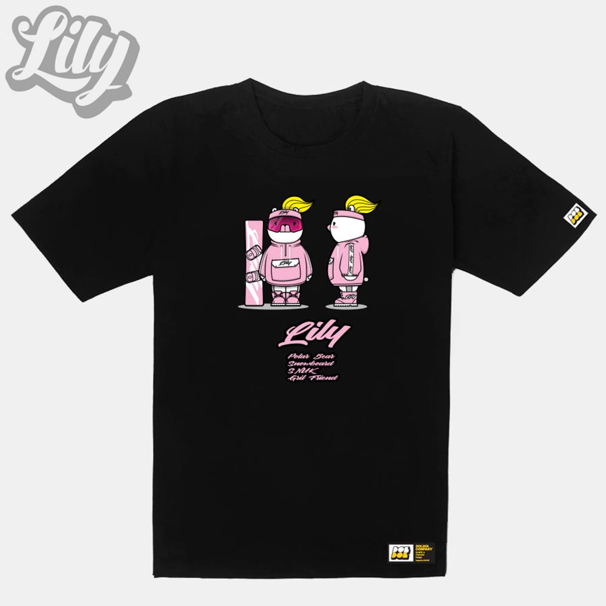 돌돌(DOLDOL) Lily-tshirts-16 러블리 릴리 여자 북극곰 스노우보드 선수 익스트림 캐릭터 그래픽 그래피티 디자인 티셔츠 티