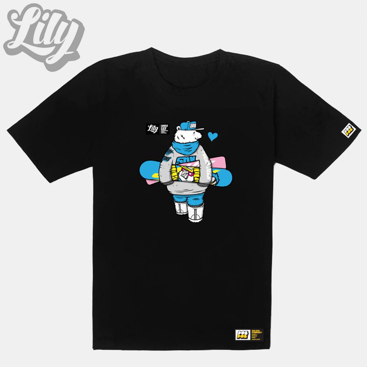 돌돌(DOLDOL) Lily-tshirts-17 러블리 릴리 여자 북극곰 스노우보드 선수 익스트림 캐릭터 그래픽 그래피티 디자인 티셔츠 티