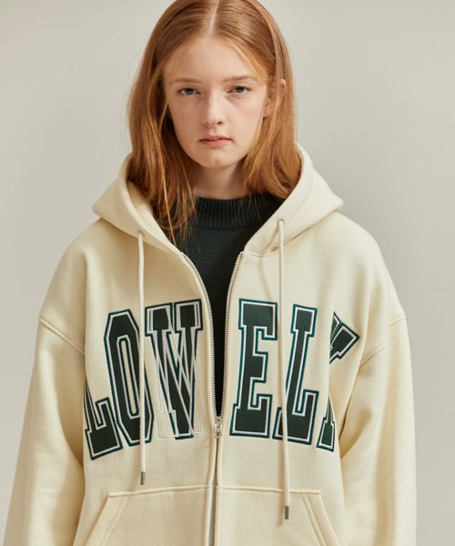 MUSINSA | NOHANT LONELY/LOVELY HOODIE ZIP-UP IVORY