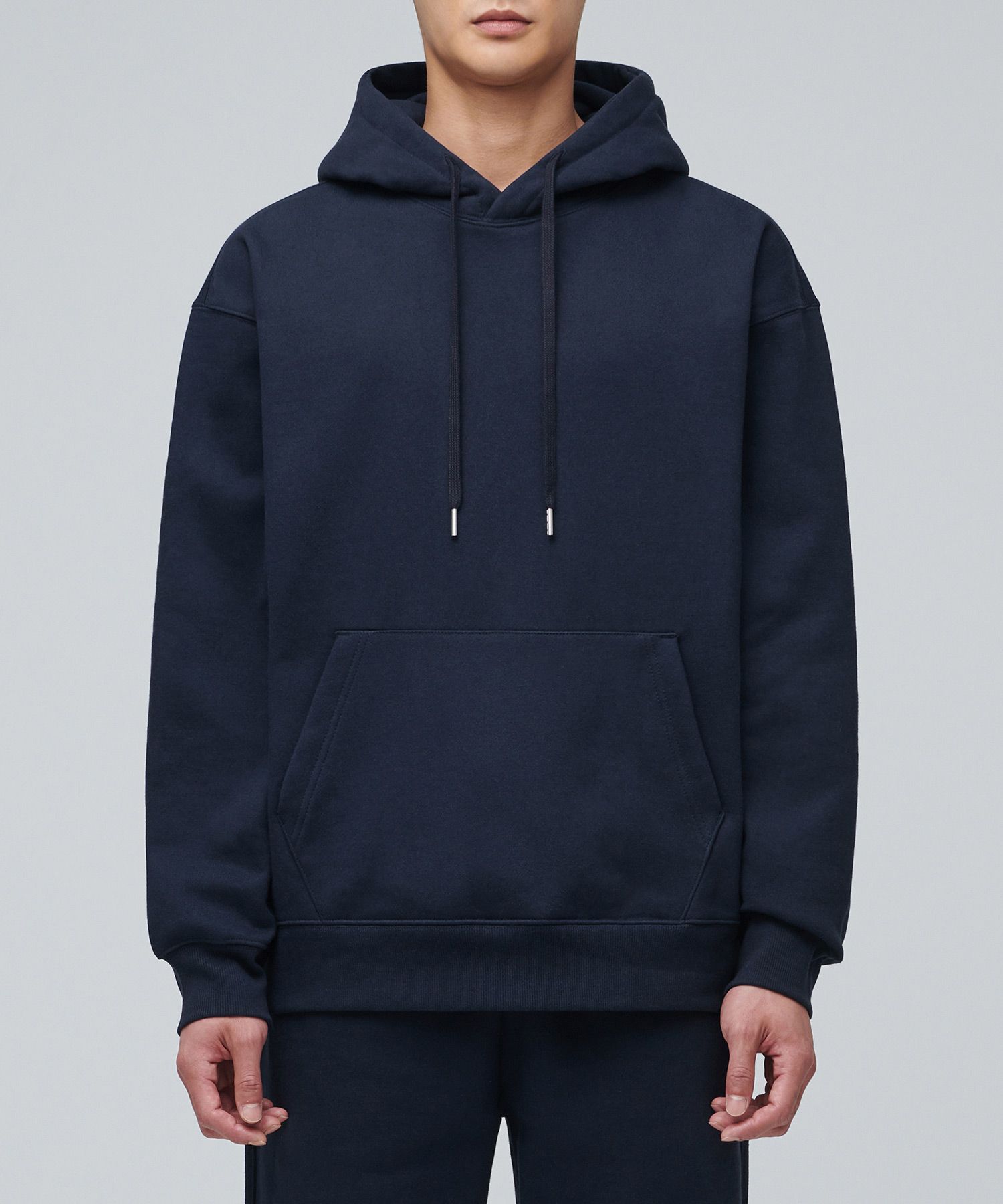 MUSINSA | MUSINSA STANDARD FLEECE LINED HOODED SWEATSHIRT [NAVY]