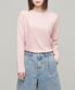 우먼즈 릴렉스드 크루 넥 긴소매 티셔츠 [인디언 핑크]
