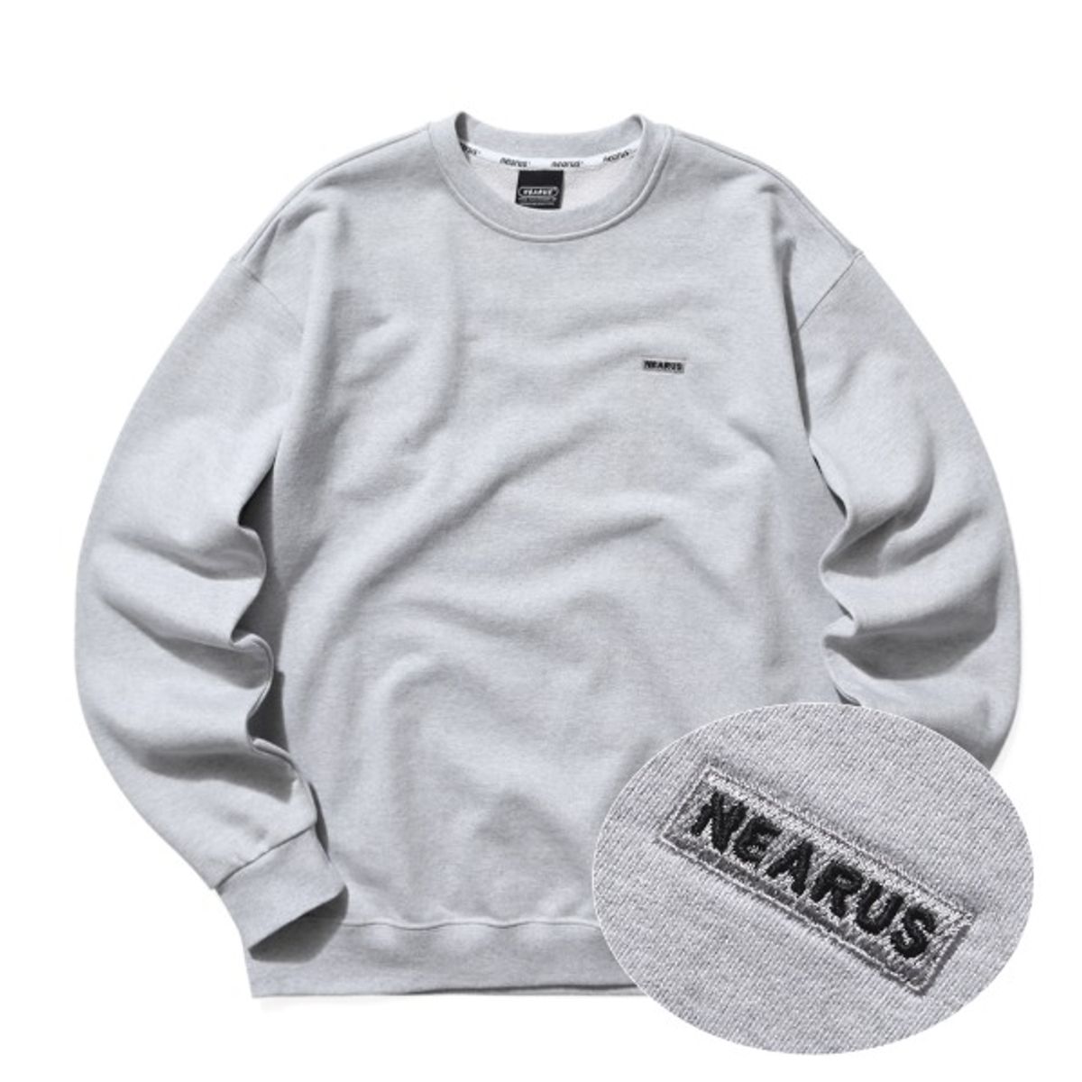 니어러스(NEARUS) 맨투맨티셔츠SMALL LOGO SWEAT SHIRT [GREY]