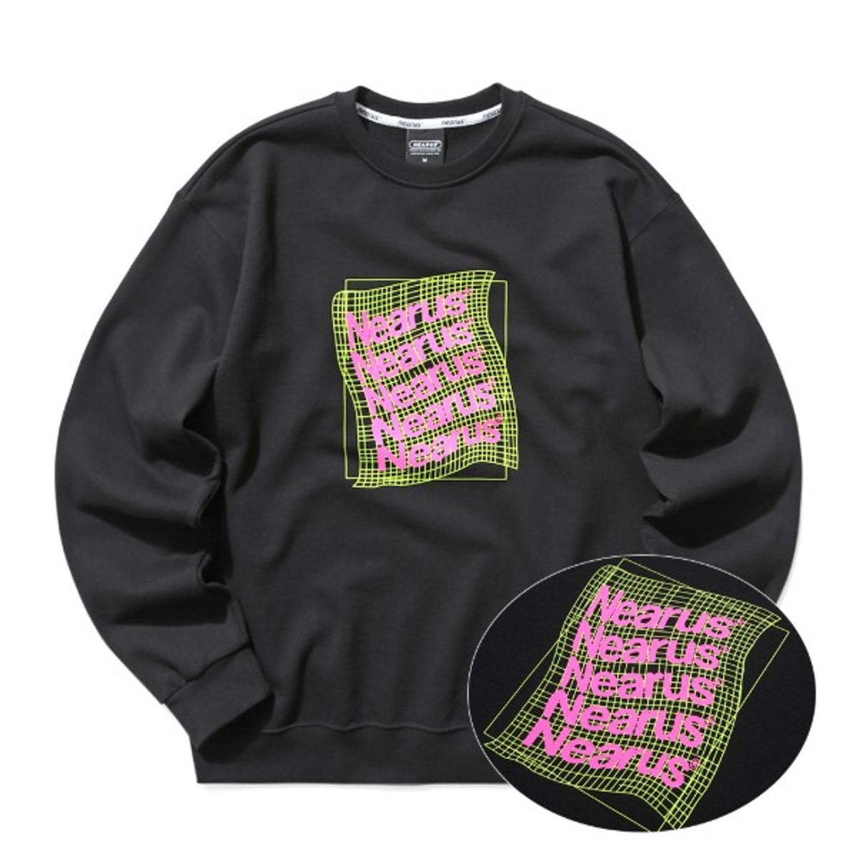 니어러스(NEARUS) 맨투맨티셔츠DANCING PAPER SWEAT SHIRT [BLACK]