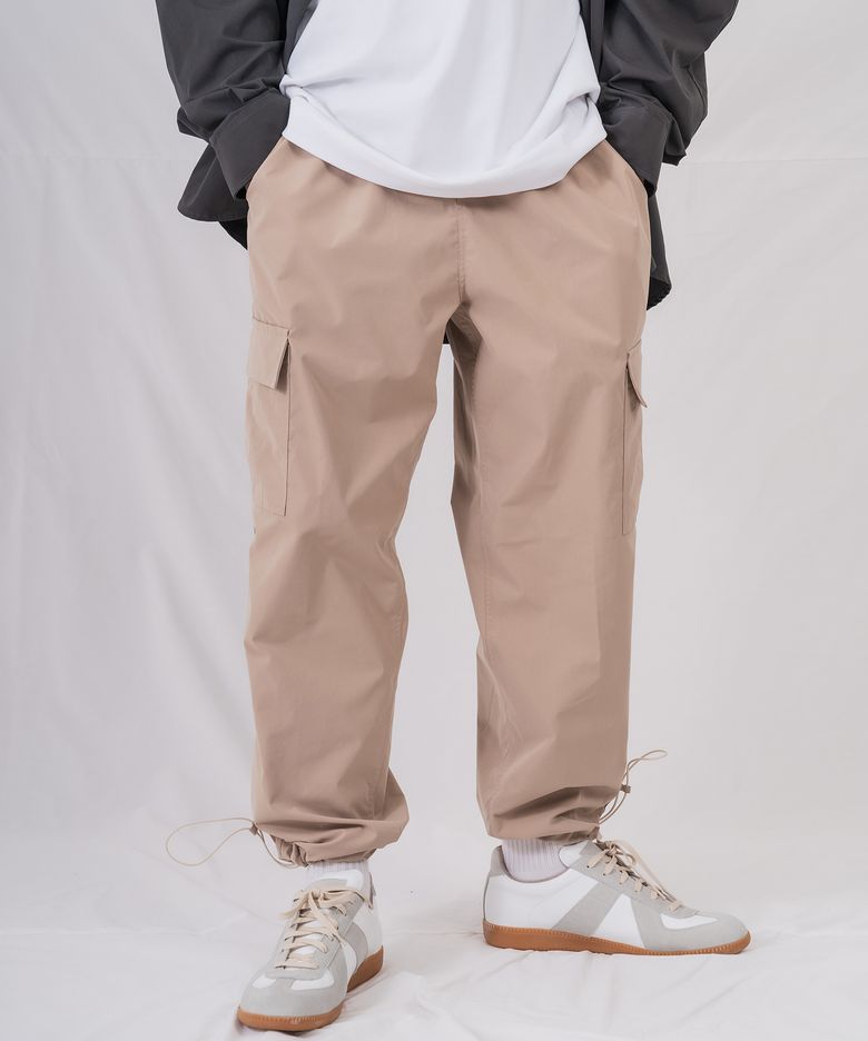 엠엘 C/P 와이드스트링 조거 카고팬츠 [BEIGE]