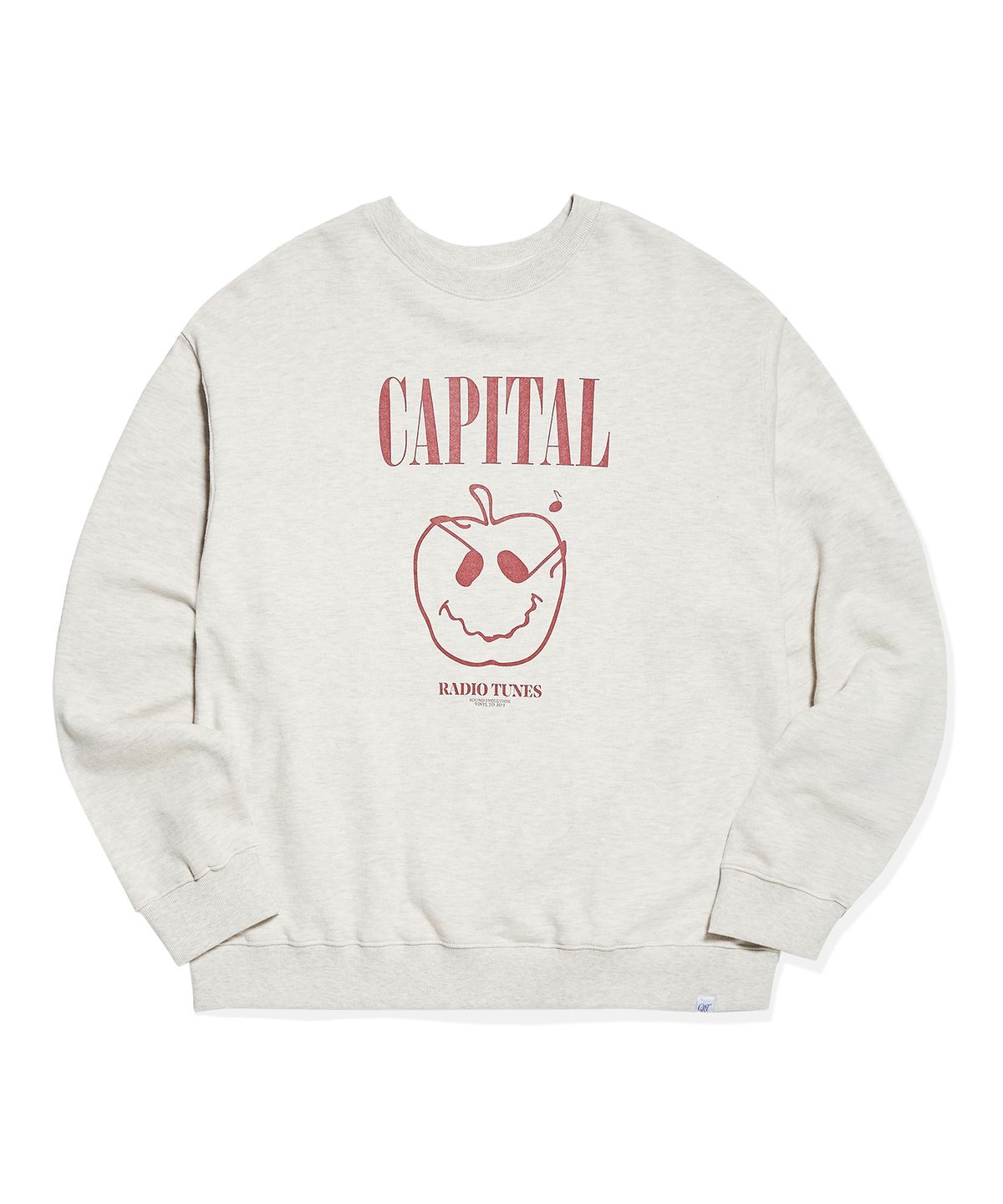 캐피탈 라디오 튠즈(CAPITAL RADIO TUNES) NIRVAN APPLE 스웨트셔츠 cream