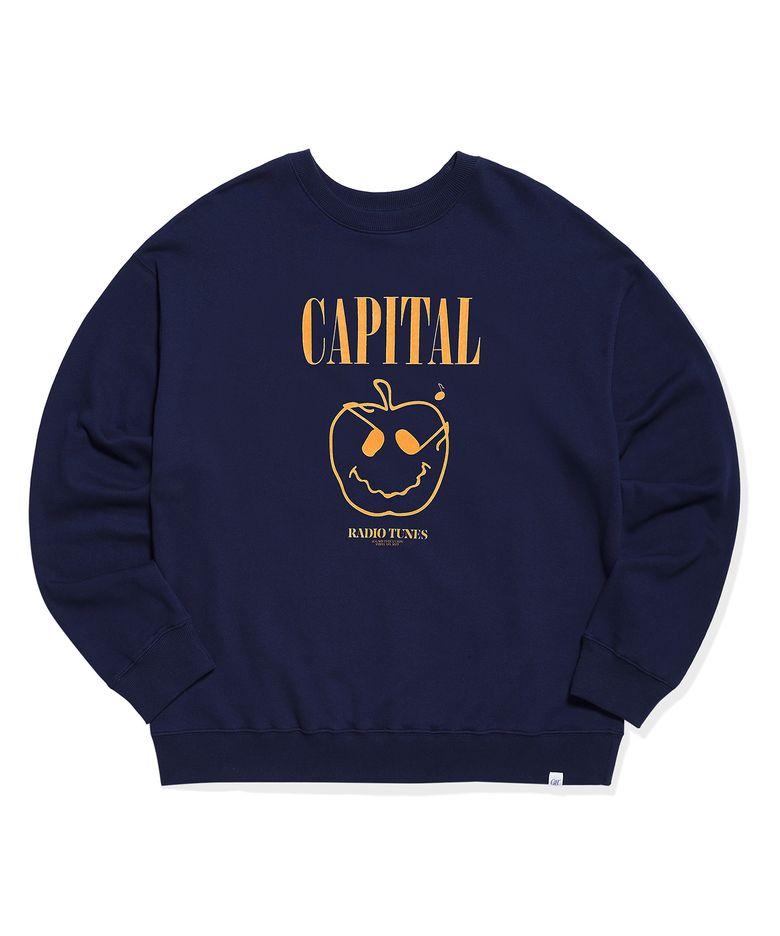 NIRVAN APPLE 스웨트셔츠 navy