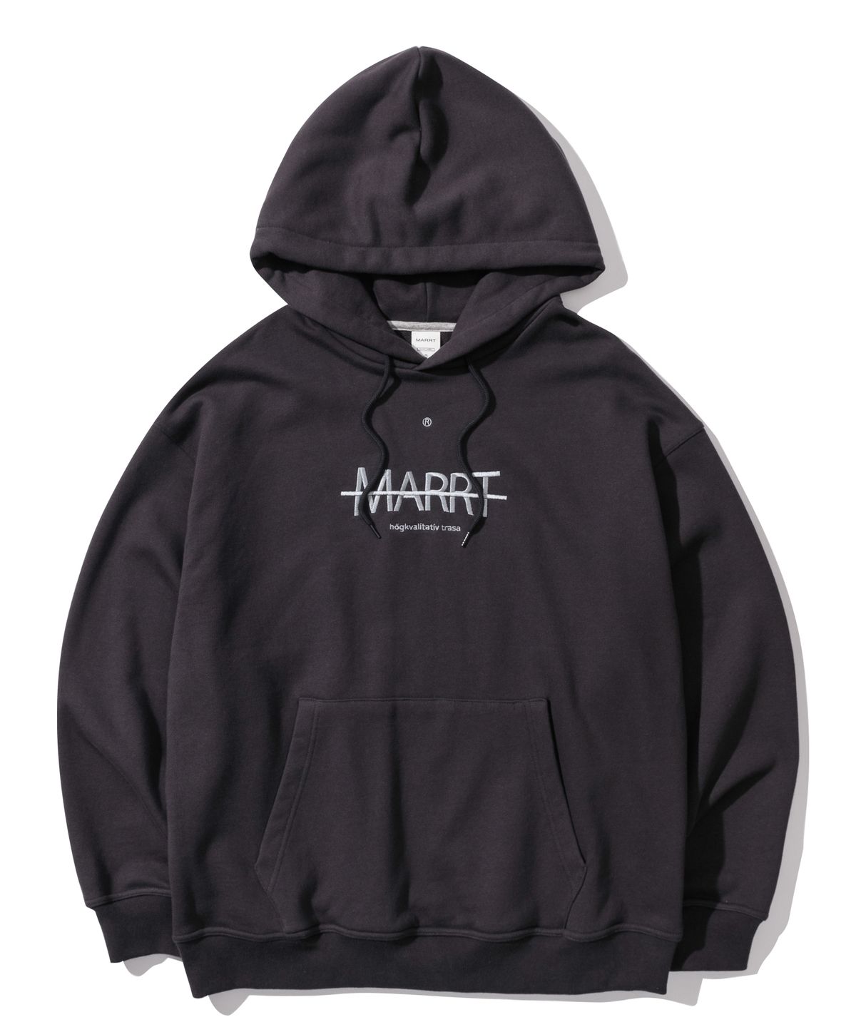 마르트(MARRT) LOGO STITCH HOODIE (CHARCOAL)
