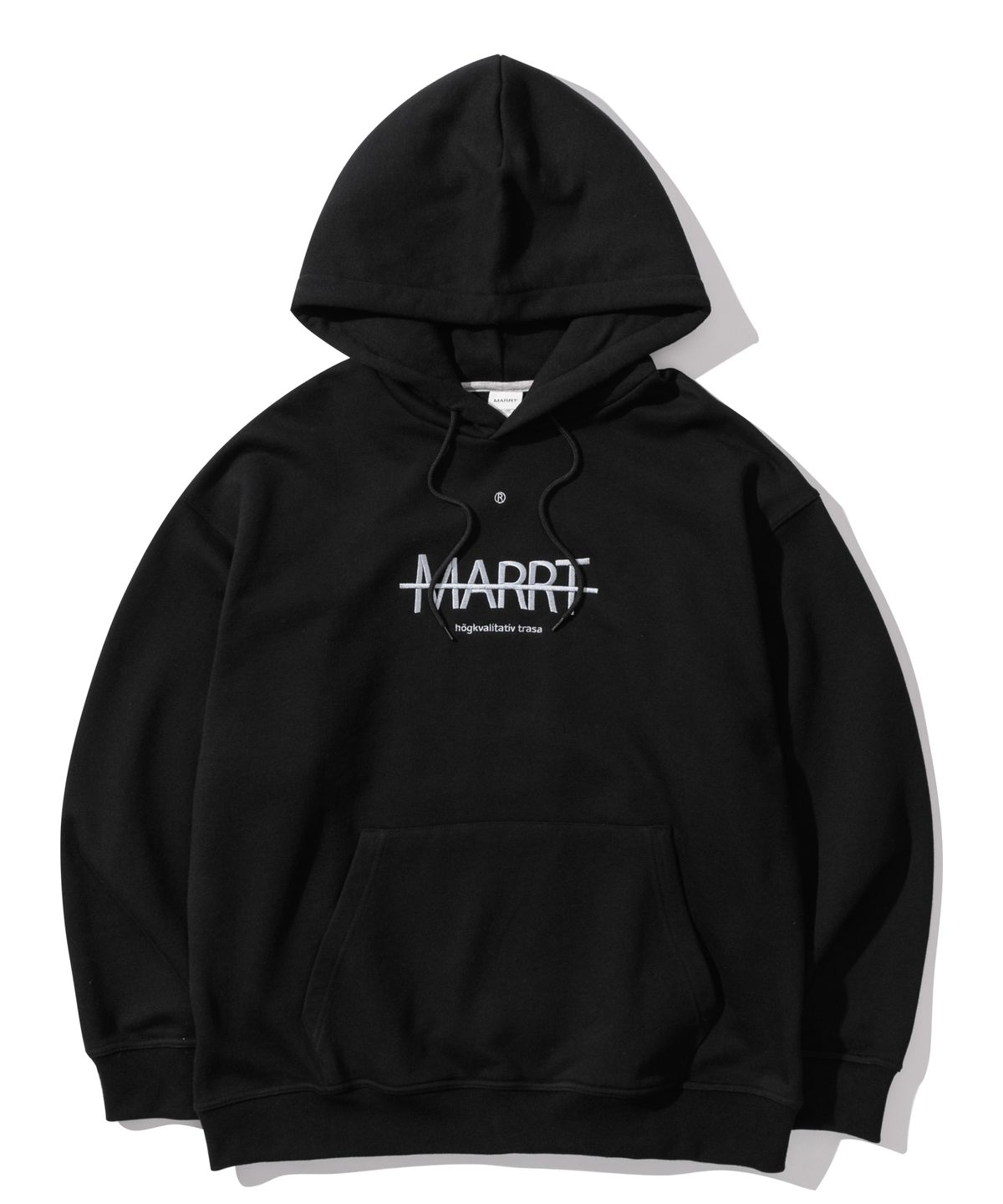 마르트(MARRT) LOGO STITCH HOODIE (BLACK)