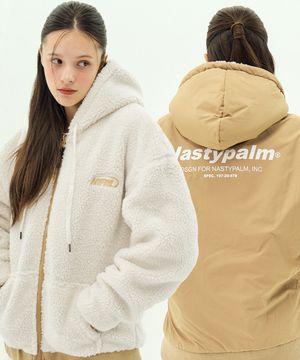 네스티 플리스 리버시블 후드자켓 아이보리