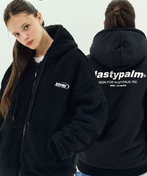 네스티 플리스 리버시블 후드자켓 블랙