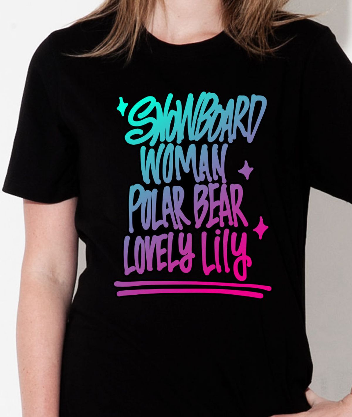돌돌(DOLDOL) Lily-tshirts-20 러블리 릴리 여자 북극곰 스노우보드 선수 익스트림 캐릭터 그래픽 디자인 티셔츠 티