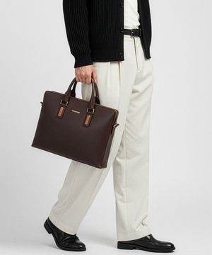 천연소가죽 남성 서류가방 T13073 브라운