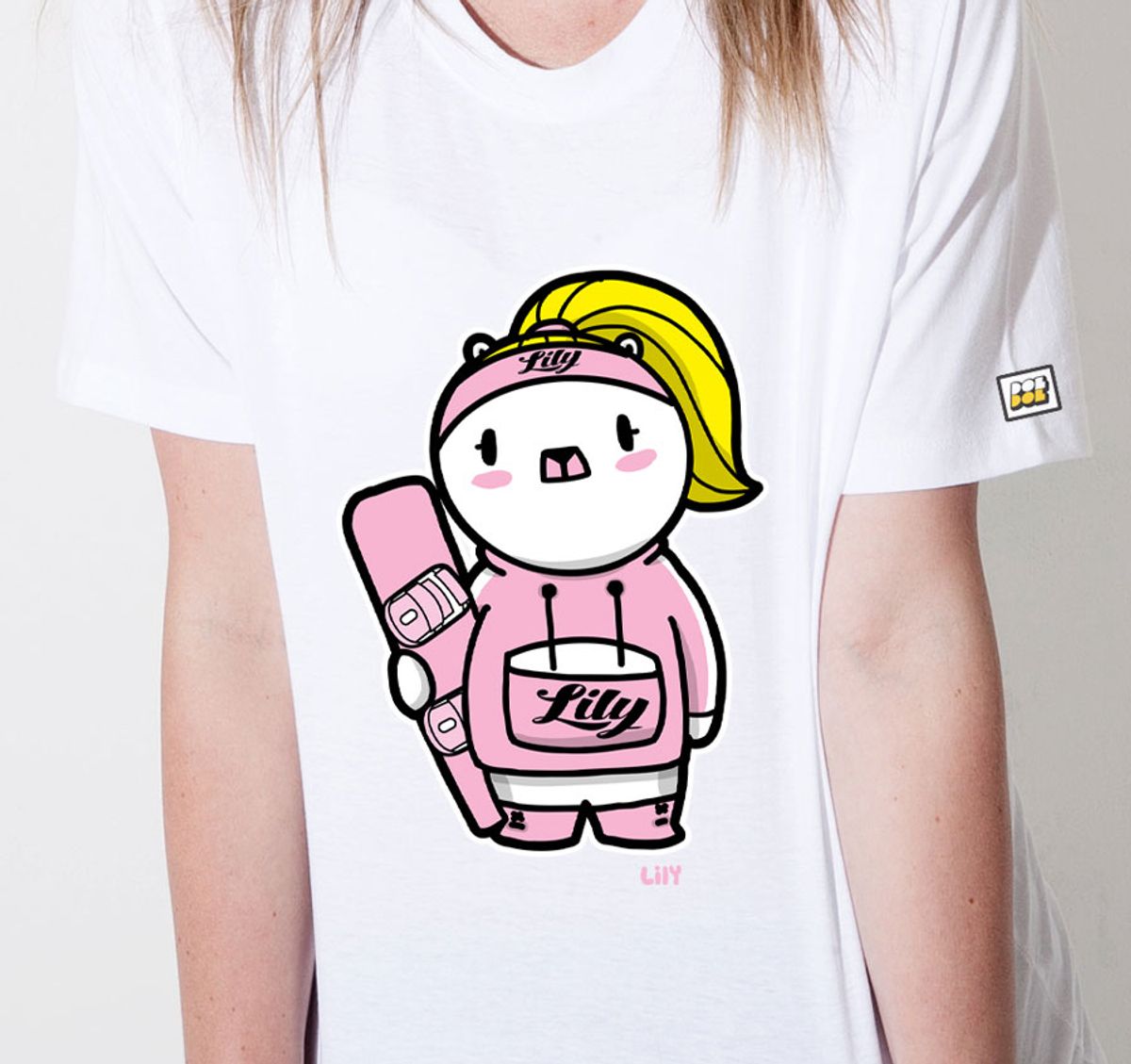 돌돌(DOLDOL) Lily-tshirts-23 러블리 릴리 여자 북극곰 스노우보드 선수 익스트림 캐릭터 그래픽 디자인 티셔츠 티