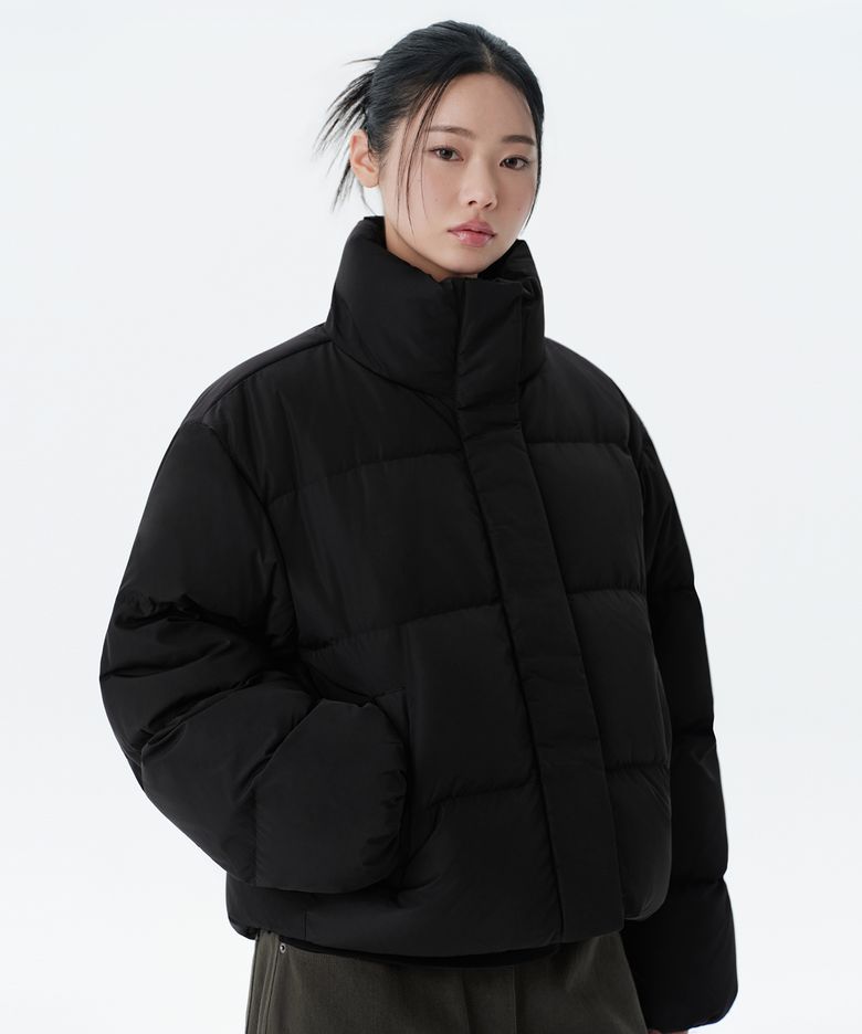 우먼즈 다운 푸퍼 숏 패딩 재킷 [블랙]