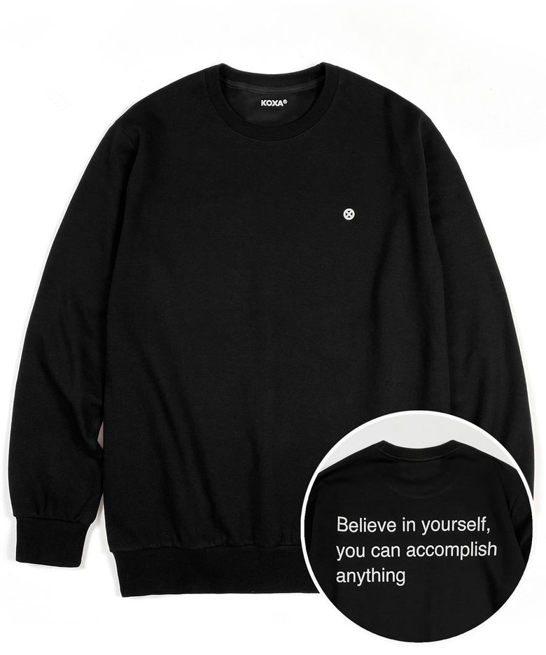 KX symbol believe mtm black 맨투맨
