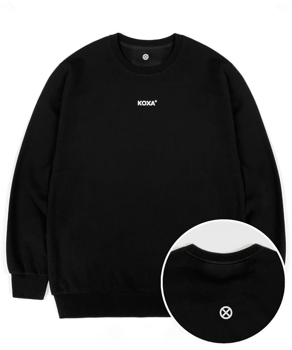 코싸(KOXA) KX simple logo mtm black 맨투맨