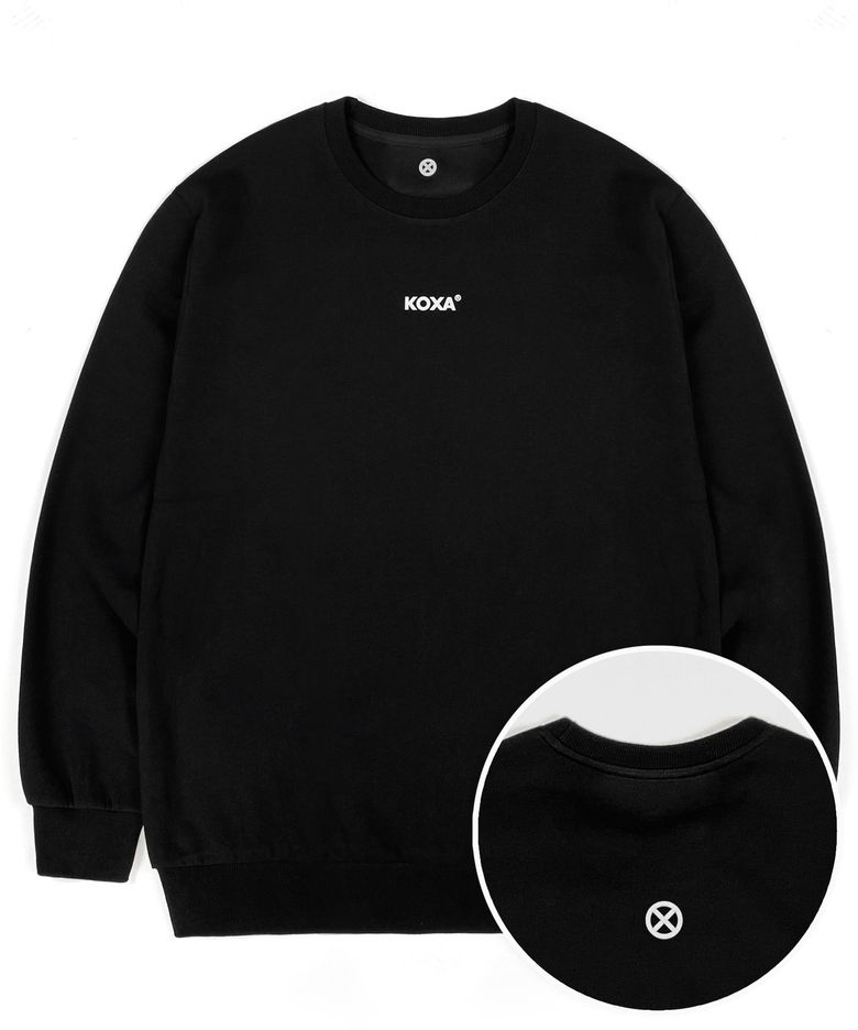 KX simple logo mtm black 맨투맨