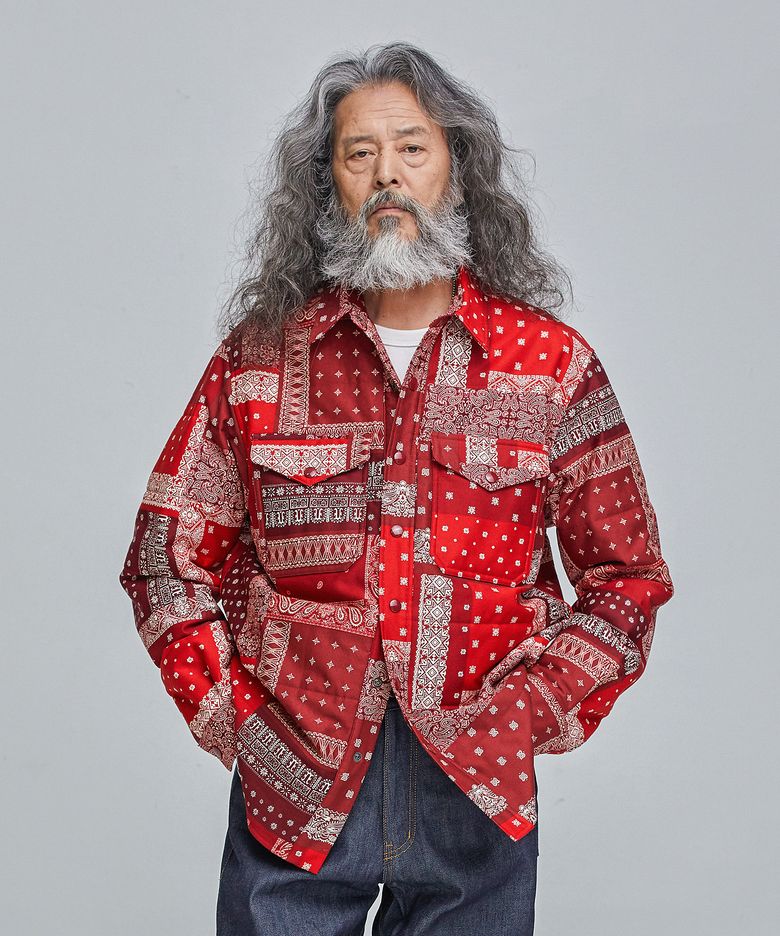 BANDANA PADDING SHIRT JACKET _ RED