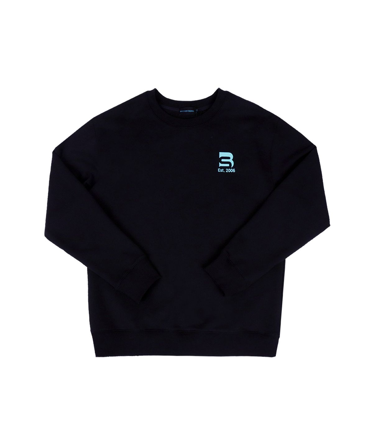 버튼서울(BUTTON SEOUL) 오버사이즈 로고 맨투맨 (블랙)