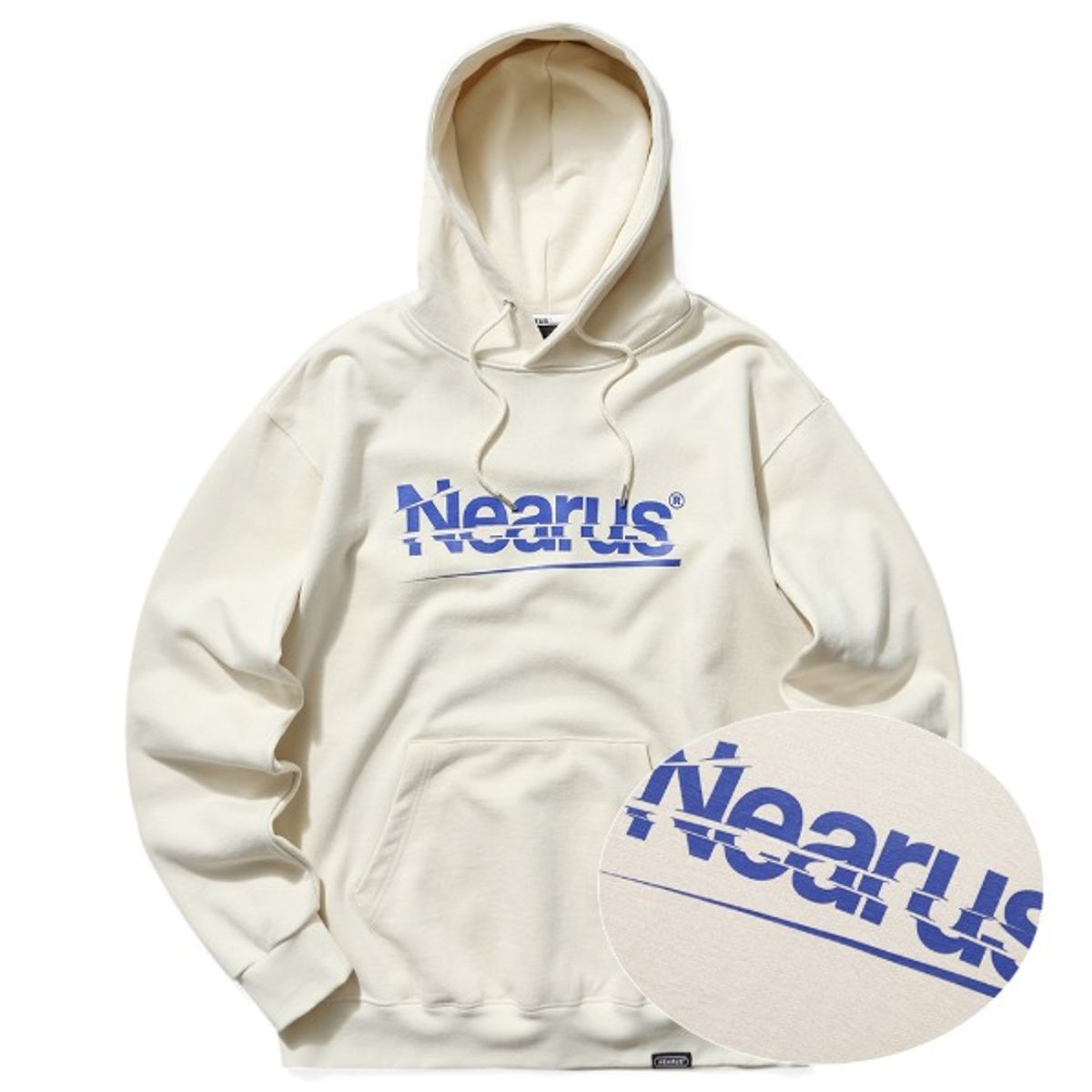 니어러스(NEARUS) SLICE LOGO HOODIE [LIGHT BEIGE]