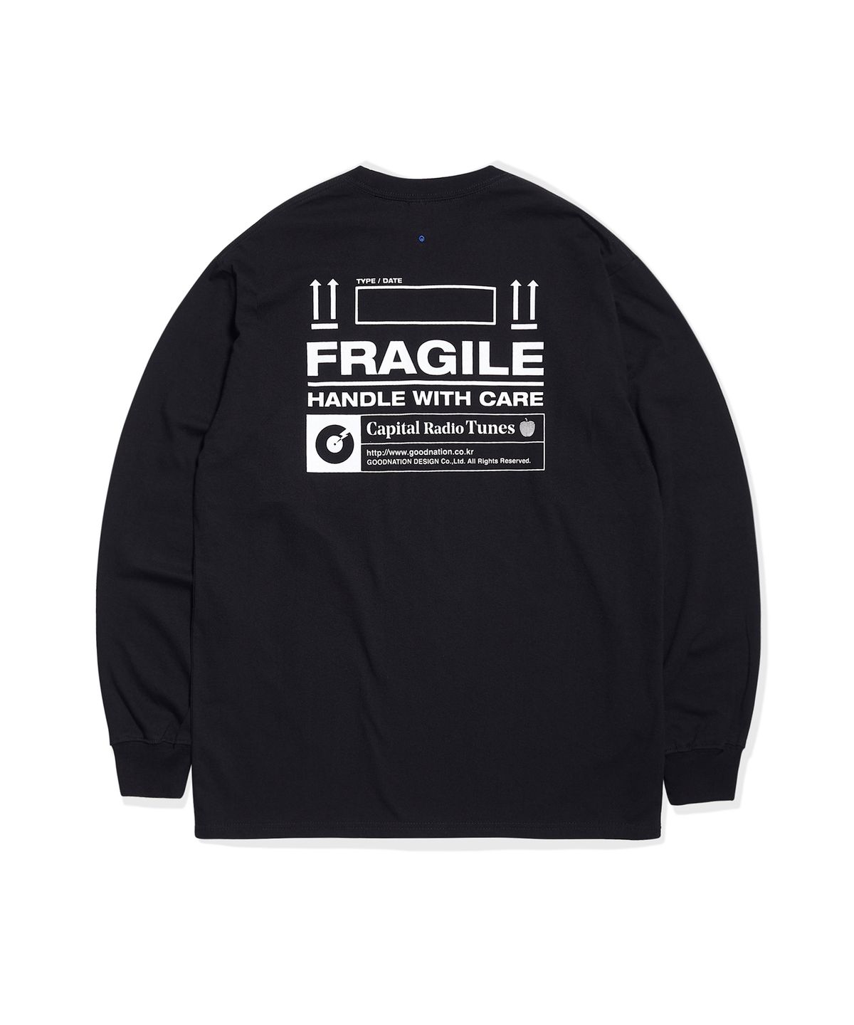캐피탈 라디오 튠즈(CAPITAL RADIO TUNES) FRAGILE LOGO 롱슬리브 black